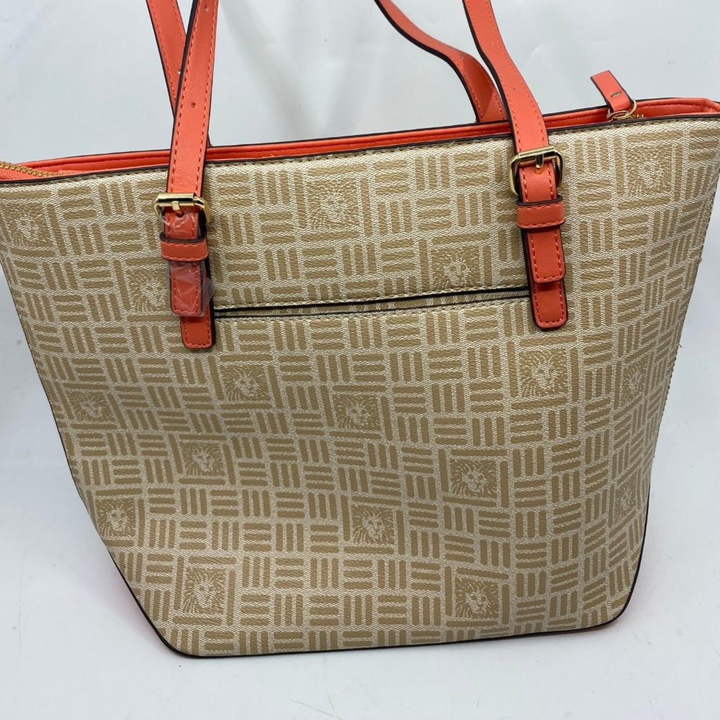 Ann Klein Tan Fabric Large Shopping Tote