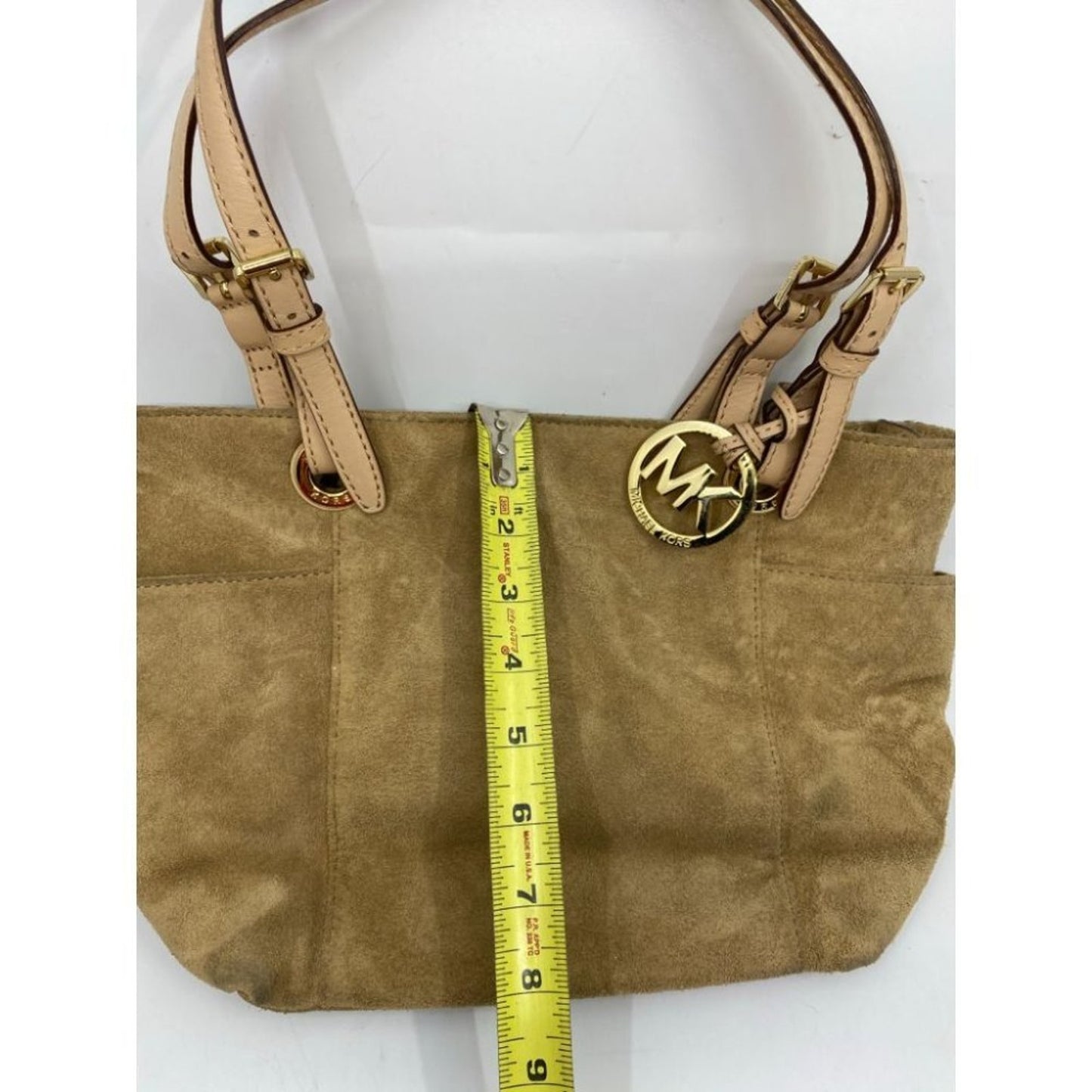 Michael Kors Tan Medium Suede Leather Tote Bag