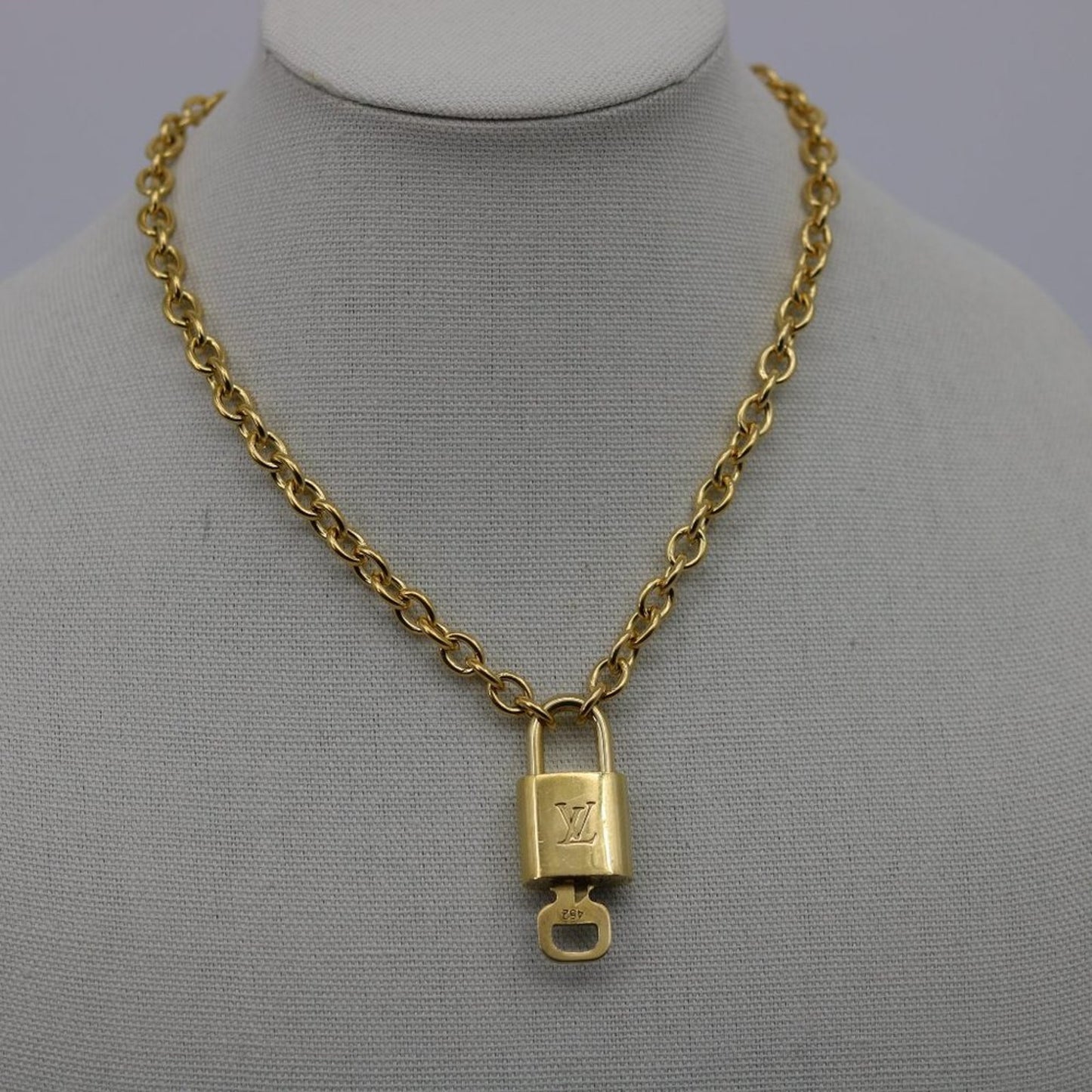 Louis Vuitton Gold Padlock & Key with Second-hand Necklace