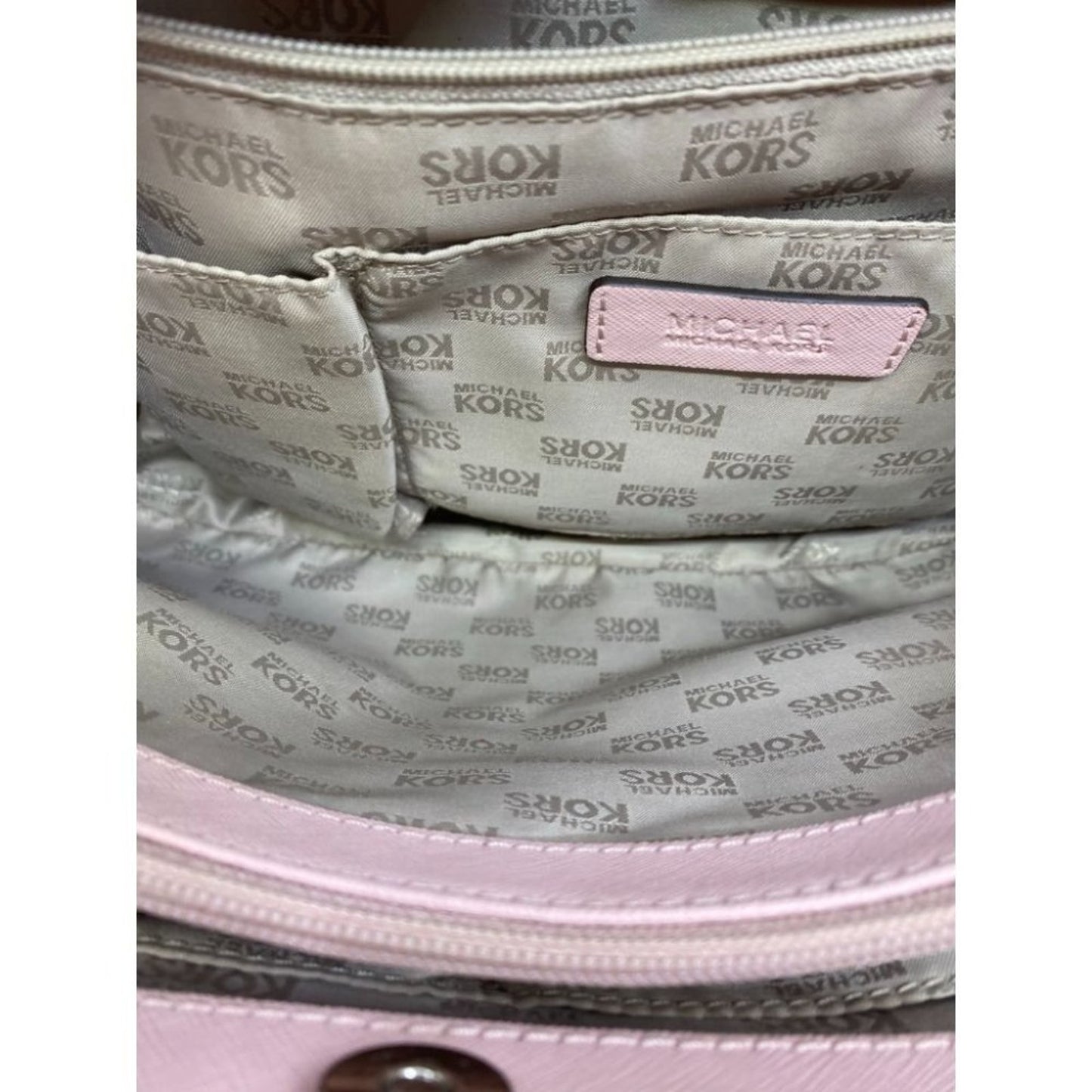 Michael Kors Pink Saffiano Leather Het Set Bag MD