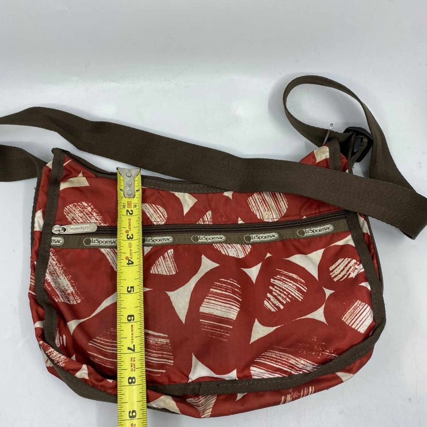 Le Sportsec Red Nylon Crossbody Bag