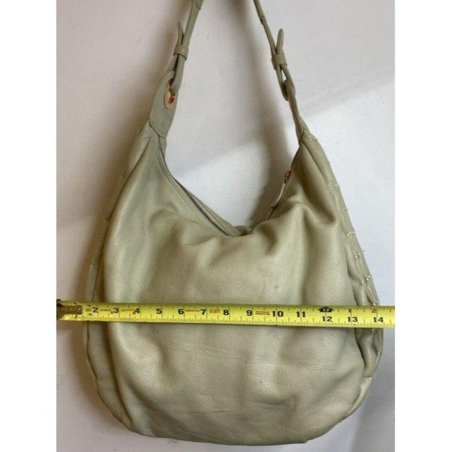 goldenbleu tote large cream leather shoulder bag