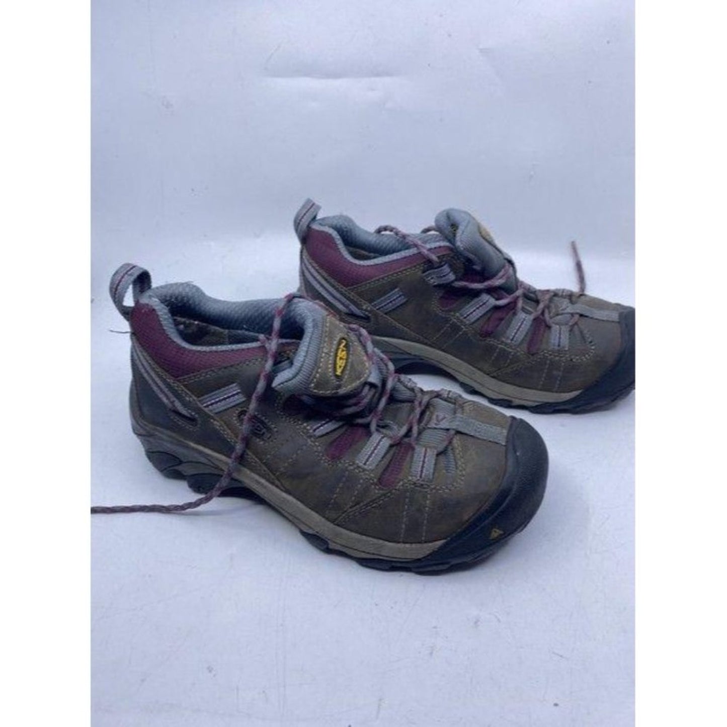 Keen Tan Purple Gray Lace Up Work Bootsbooties Siz