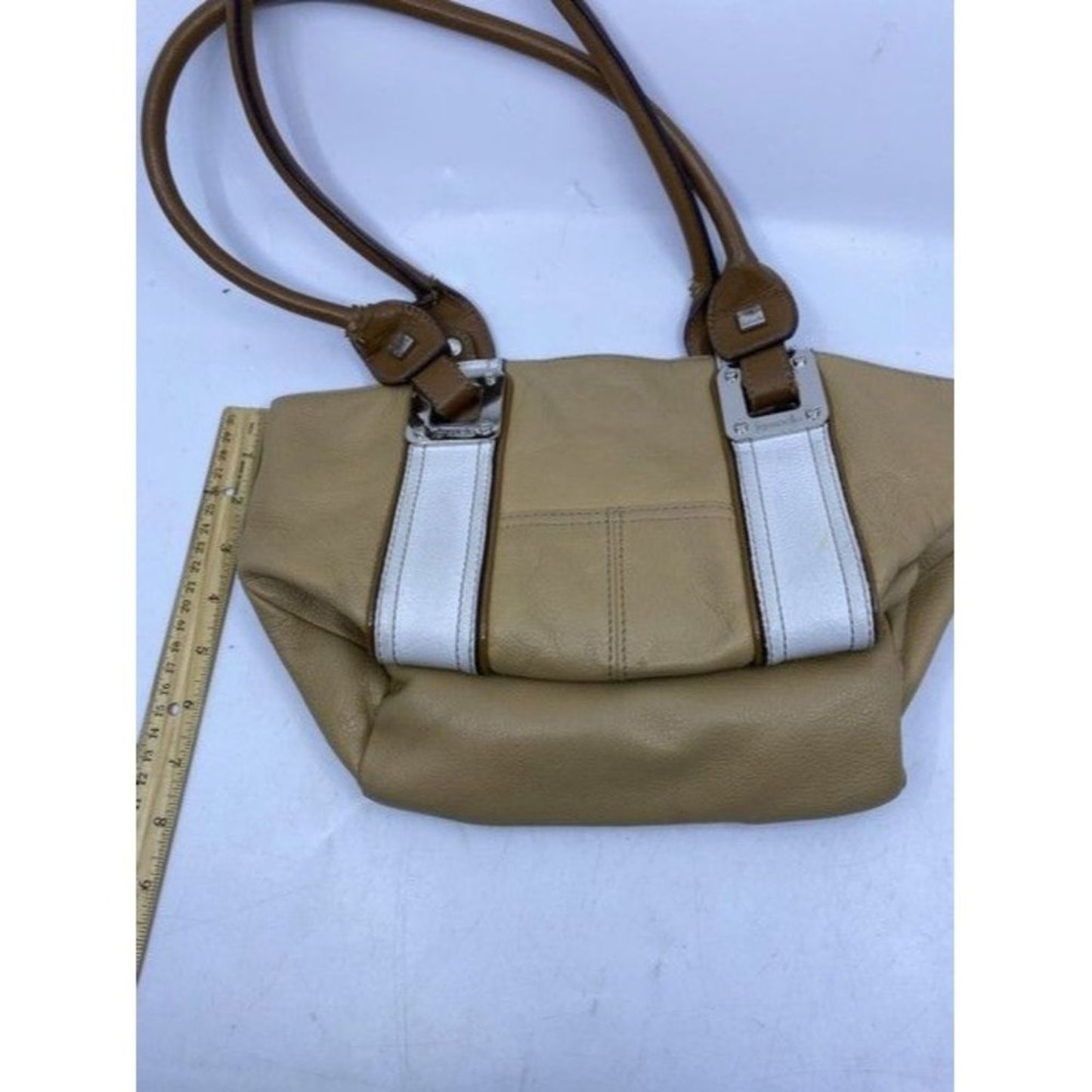 Tignanello Multi Pocket Browm Leather Shoulder Bag