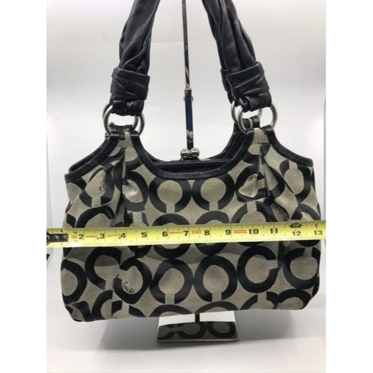 Coach Triple Compartment Style Large Blackgray Fabric Tote