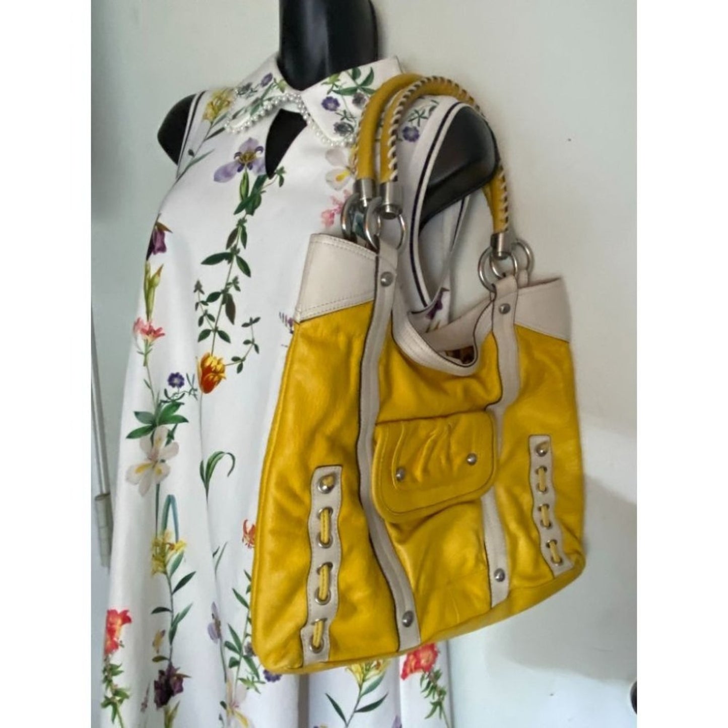 B. makowsky Yellow Leather Shoulder/ Handbag