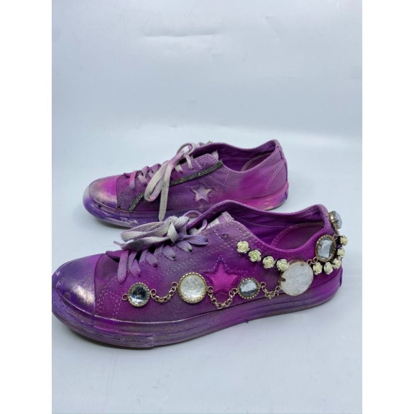 Converse Sneakers Purple Blue Graffiti Women's 9.5