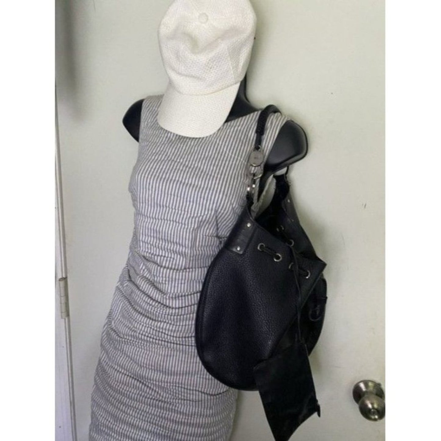Gucci Hobo Vintage Drawstring Black Calfskin Backpack