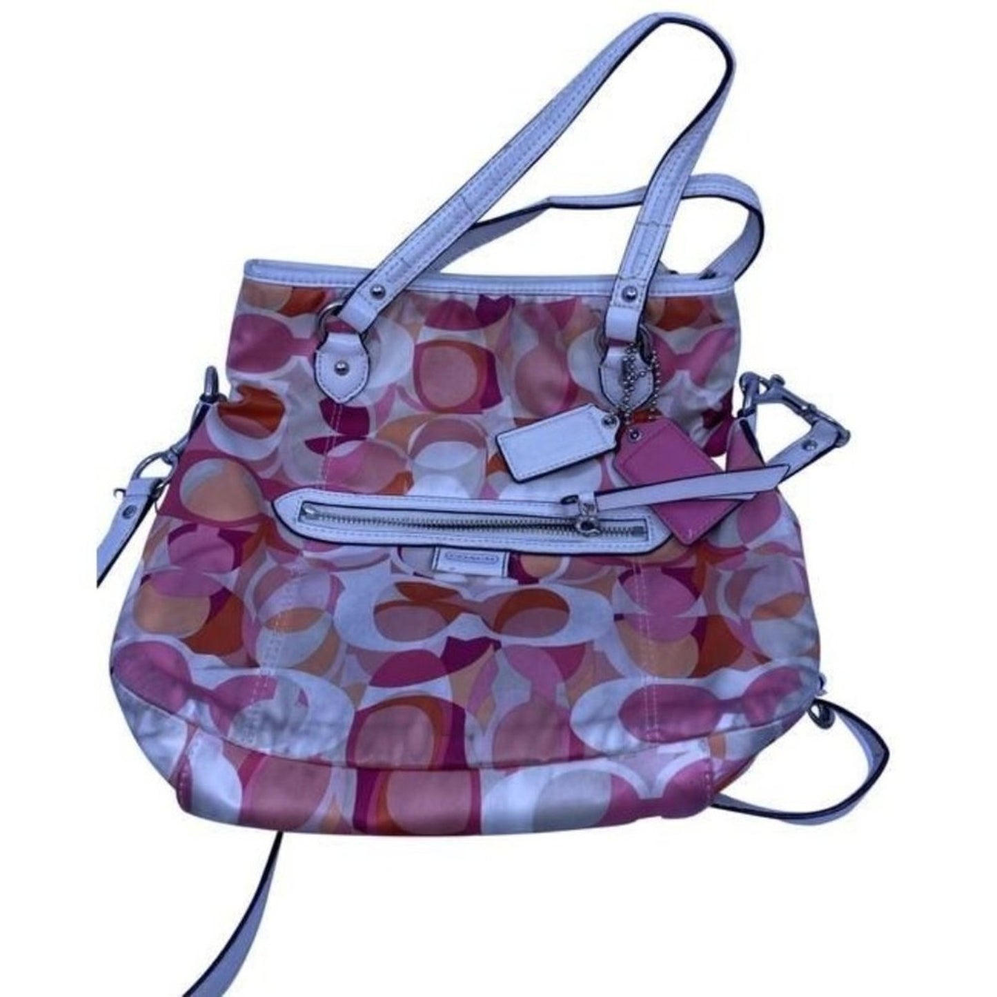 Coach Multi Purpose Pink Fabric Cross Body Bag