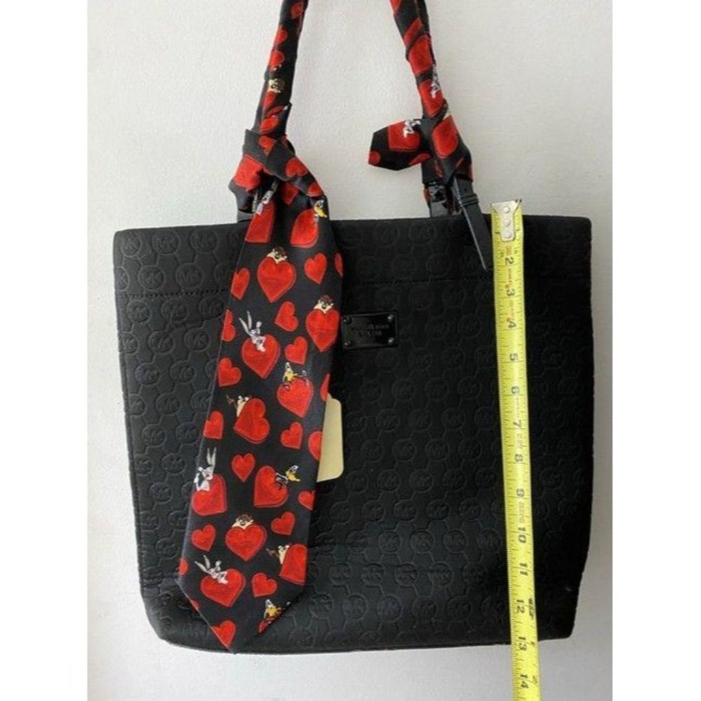 michael kors w customized w tie sash black tote