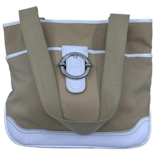 franco sarto bag white tan fabric tote