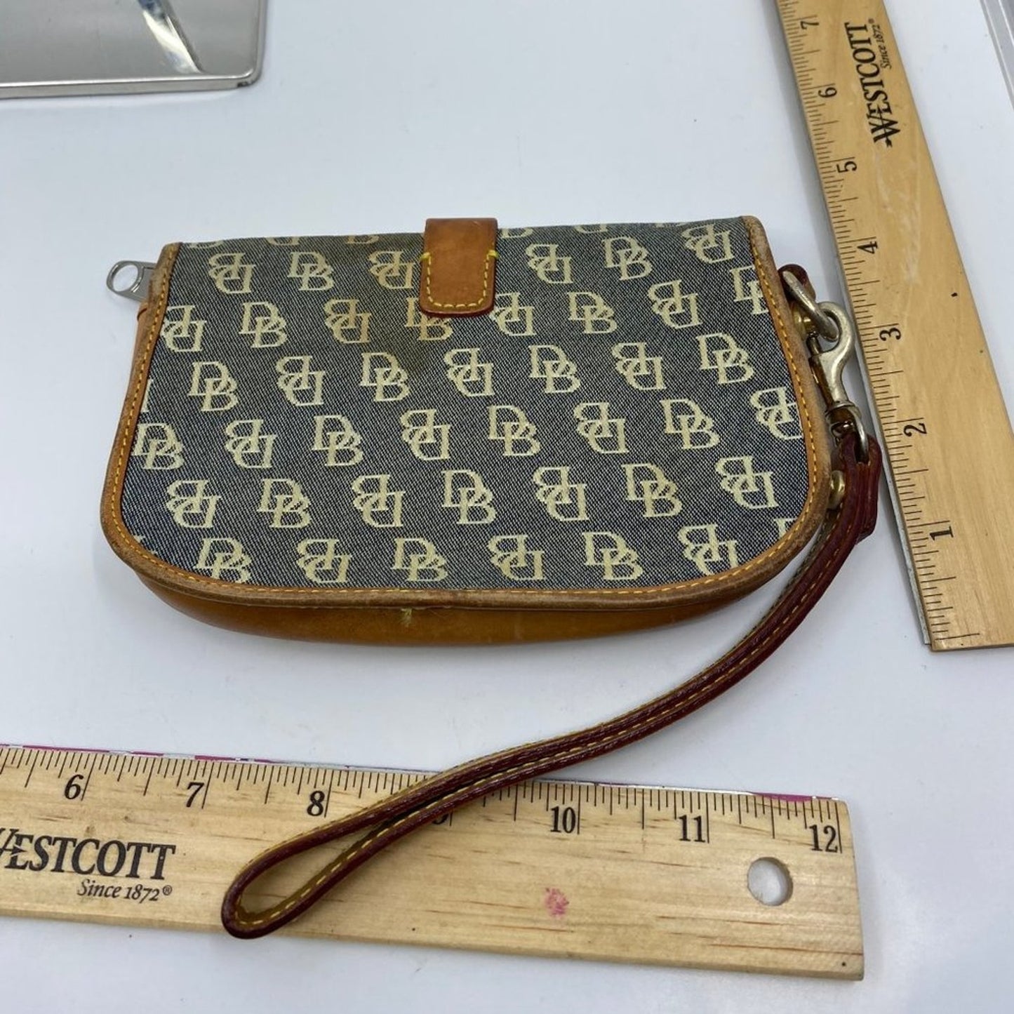 Dooney & Bourke Gray Brown Leather Wristlet