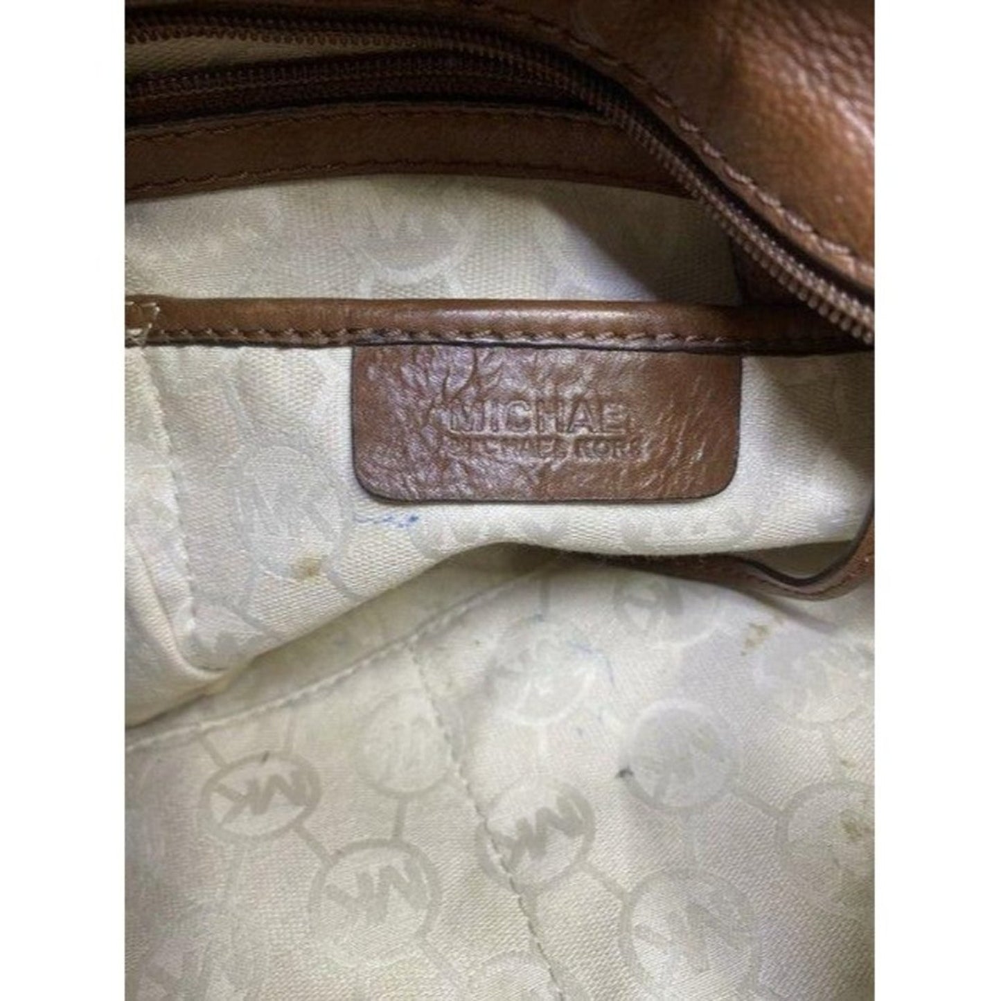 michael kors handbag tan brown fabric hobo bag