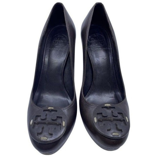 Tory Burch Brown Leather Mid Heel Pumps Size Us