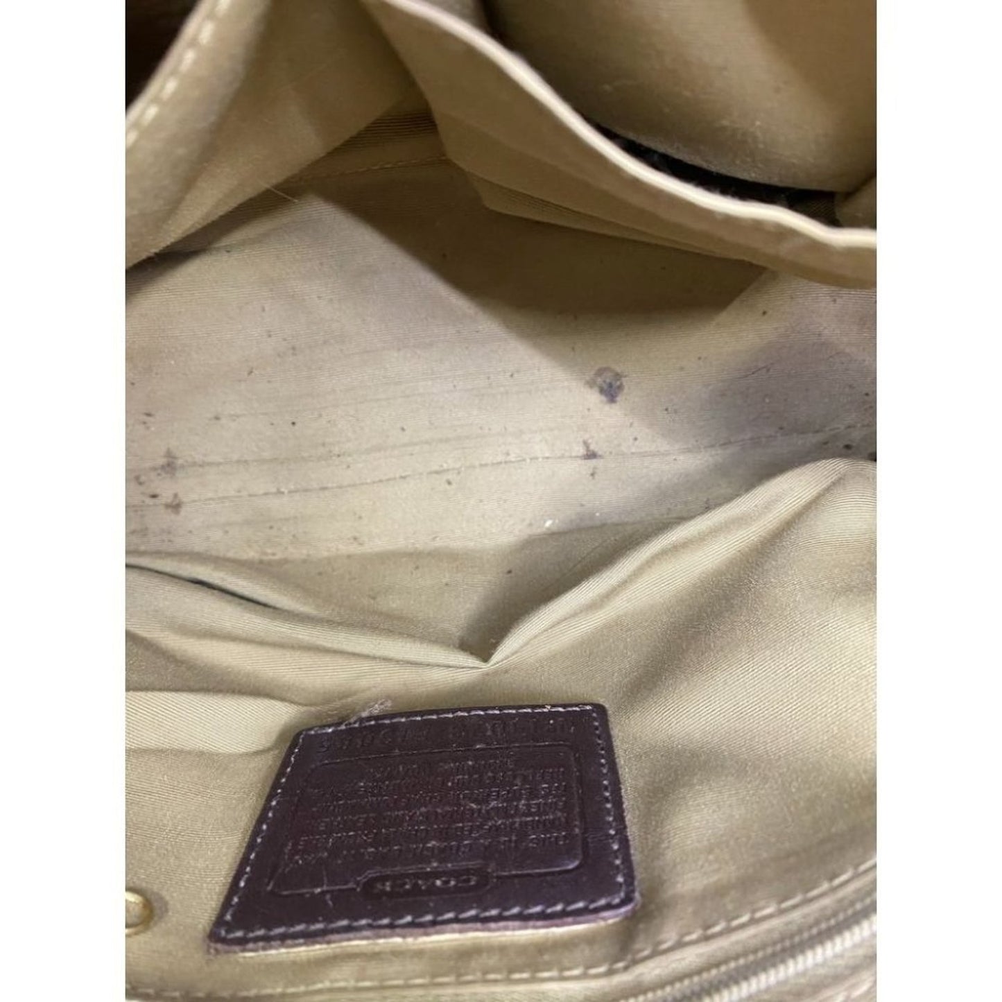 Coach Tan Silver Hand Bag Customized Embellishment