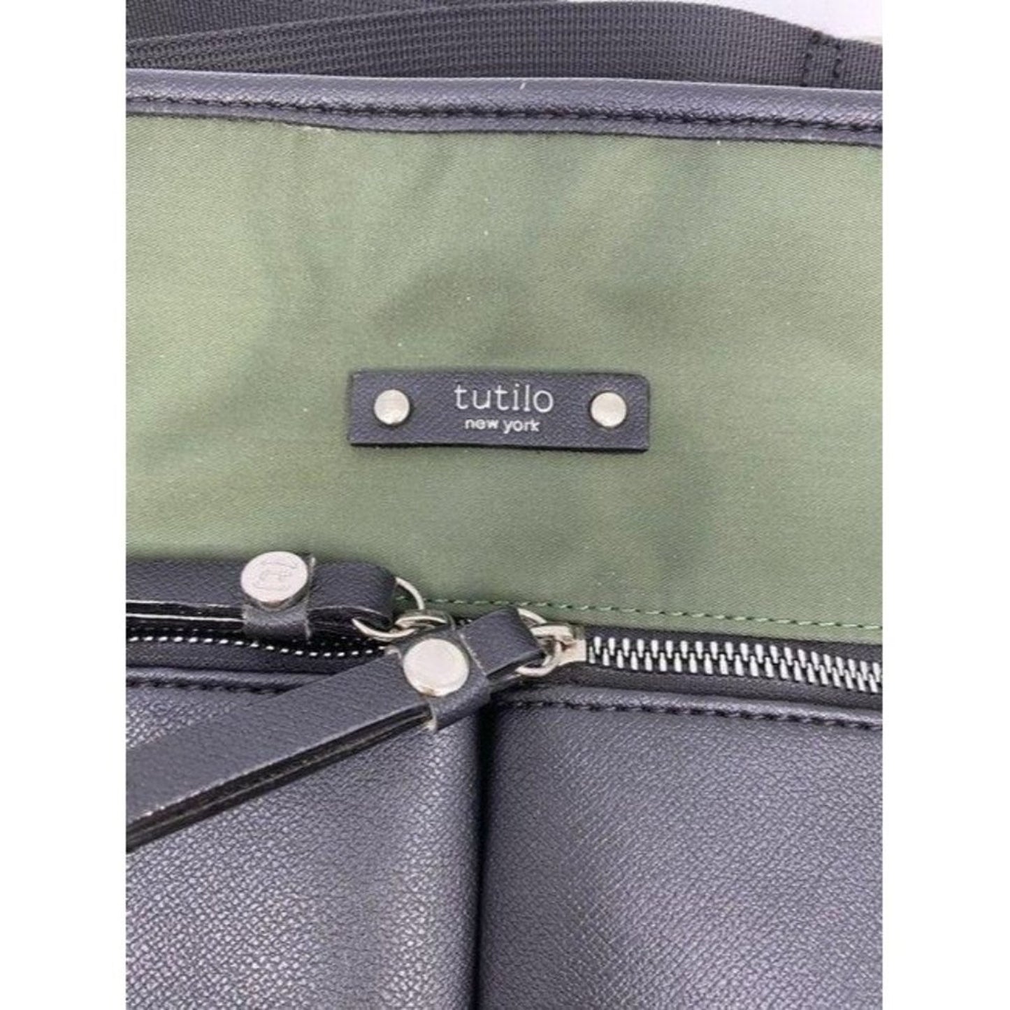 tutilo black green nylon cross body bag