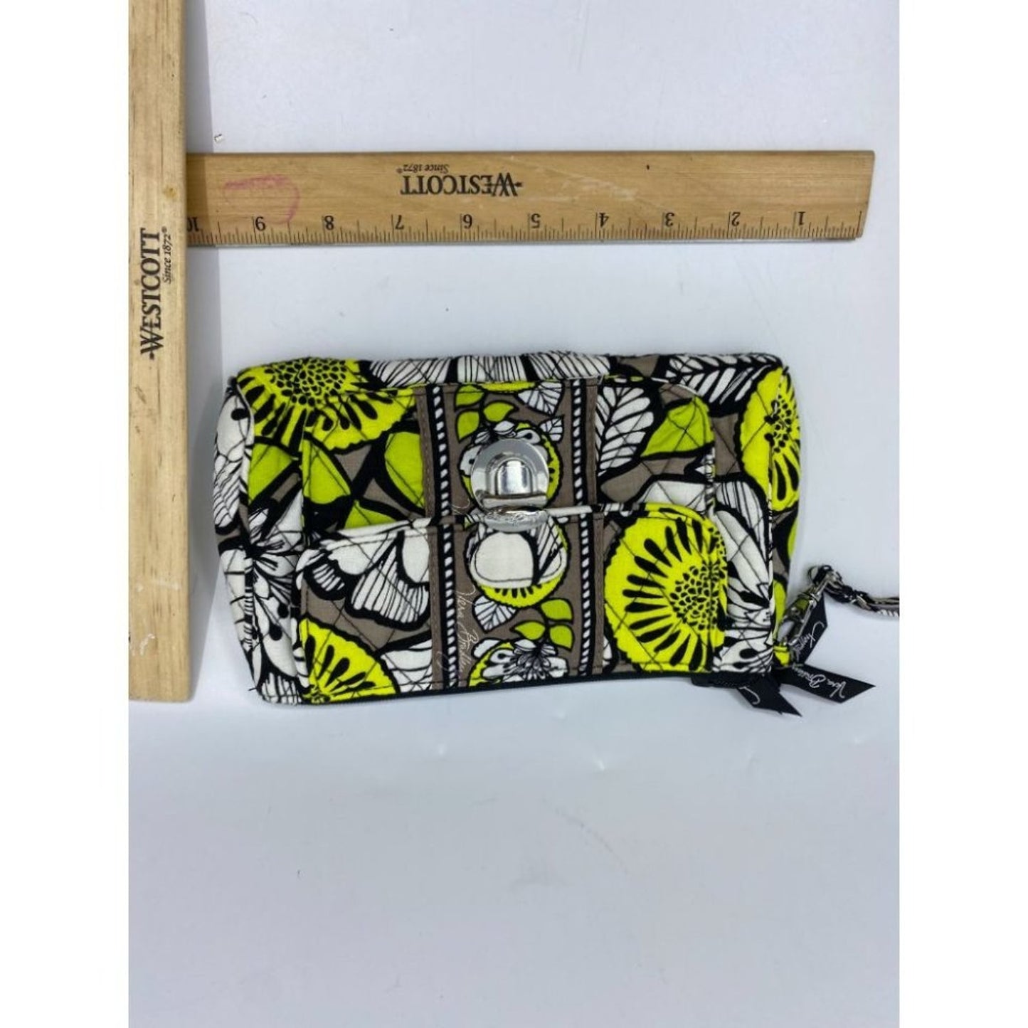 Vera Bradley White Green Black Gray Cosmetic Bag