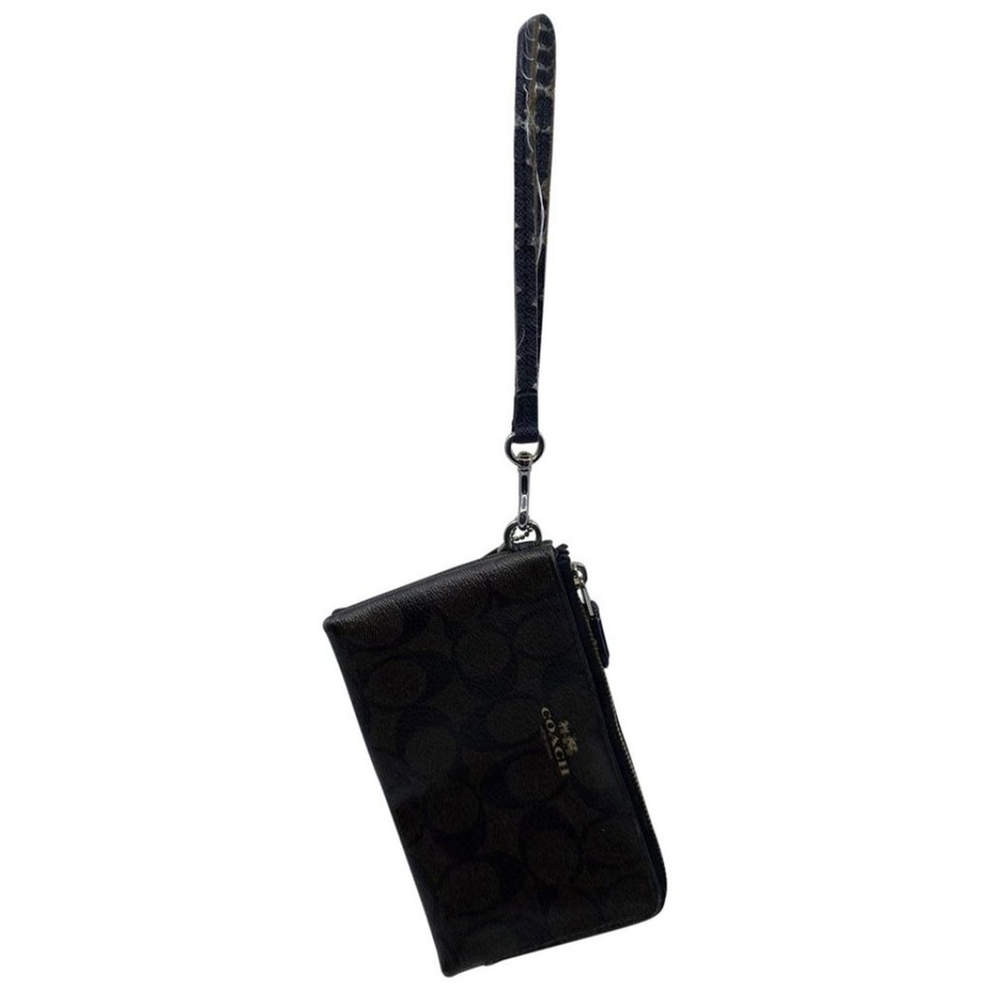 COACH Dark Brown Leather Wristlet