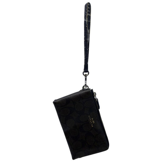 COACH Dark Brown Leather Wristlet