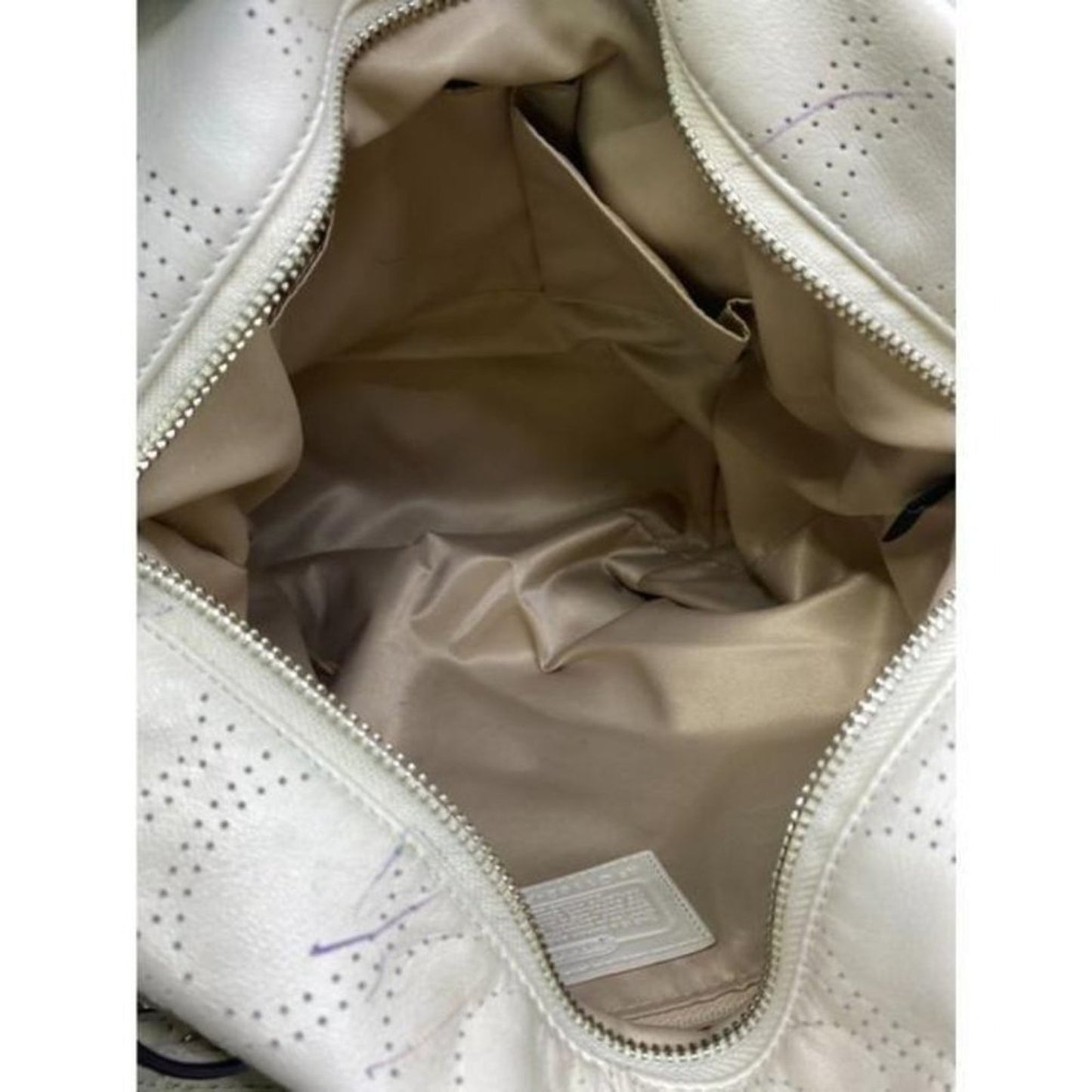 Coach Large White Leather Hobo Bag