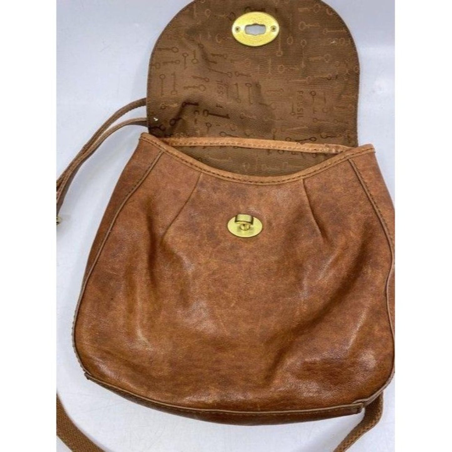 Fossil brown leather shoulder bag