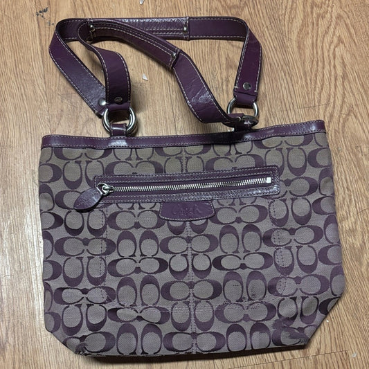 Coach Brown and Purple Shoulder Bag