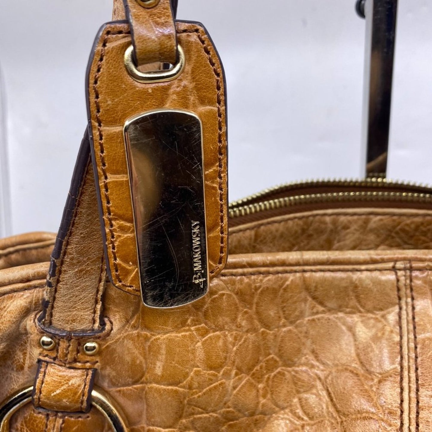 B. Makowsky Aligator Print Large Sholder Bag