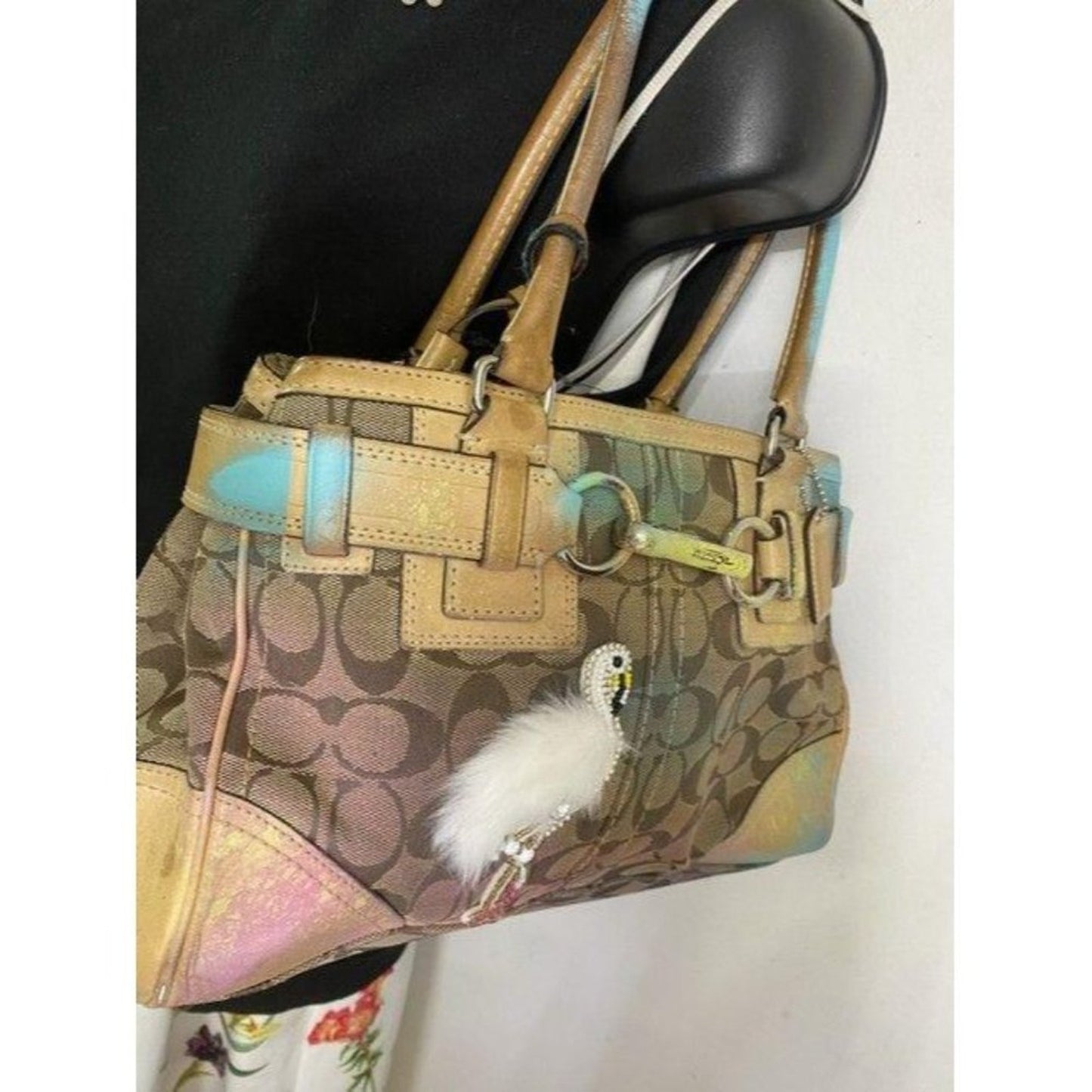 coach graffiti customized with and applique tan sh