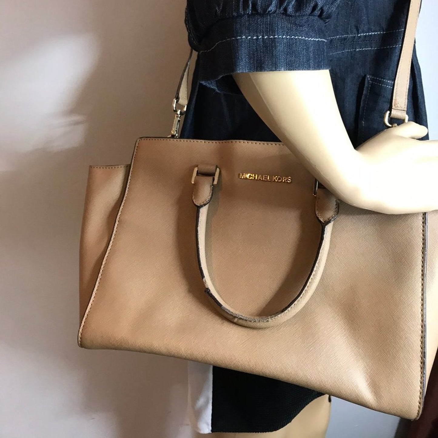 Michael Kors Tan Saffiano leather CrossBody Bag