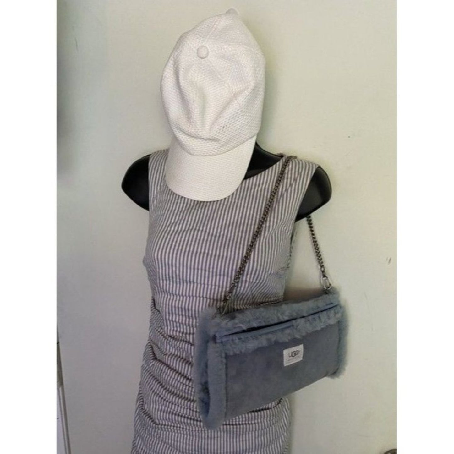 Ugg Australia Unique Hand Warmer Purse Blue Suede Shoulder Bag