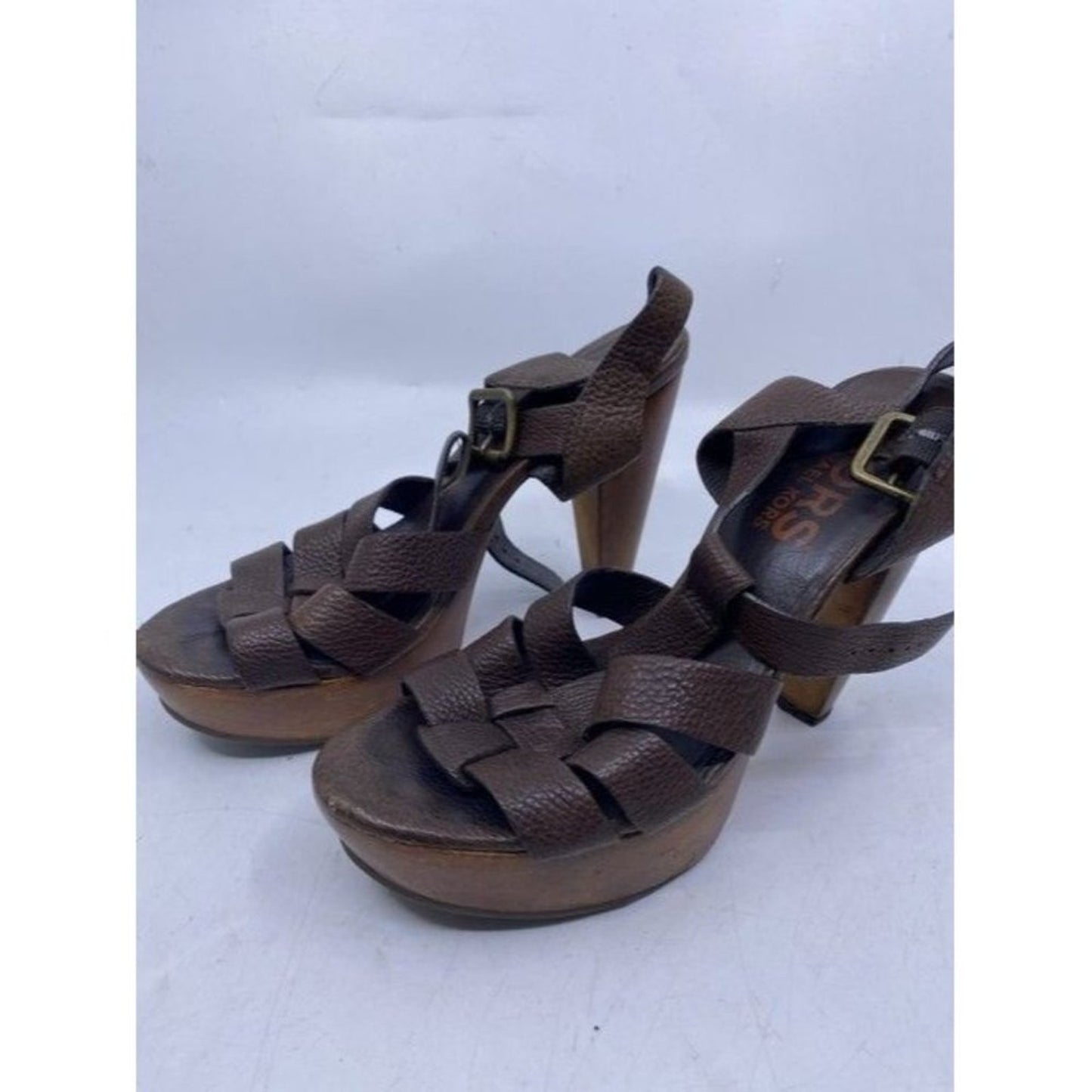 Michael Kors Brown Leather Mid Heel Pumps Size Us