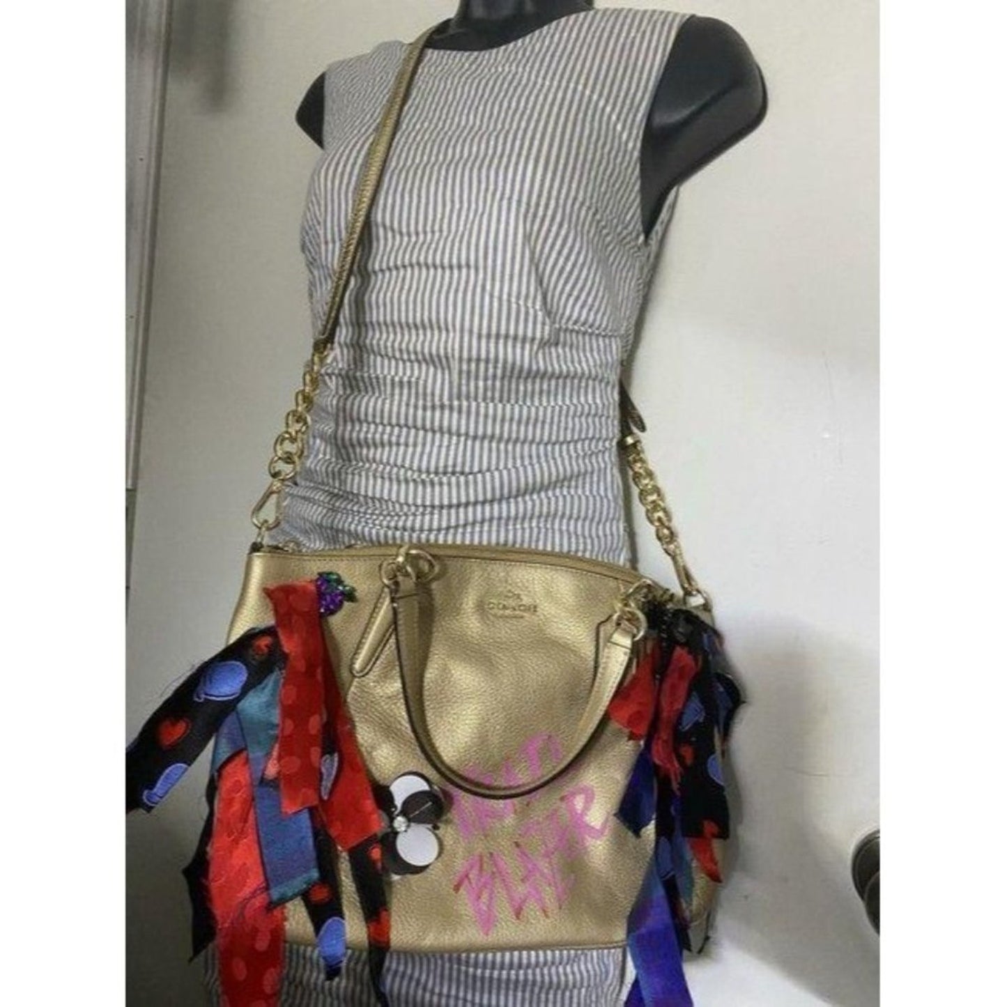 Coach w hand shoulder customized by me w applique