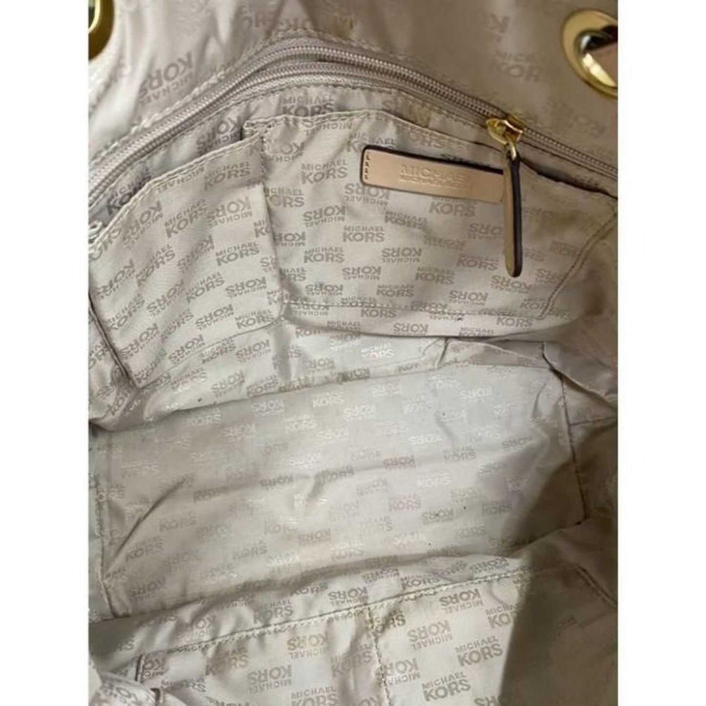 michael kors large brown patent leather shoulder b