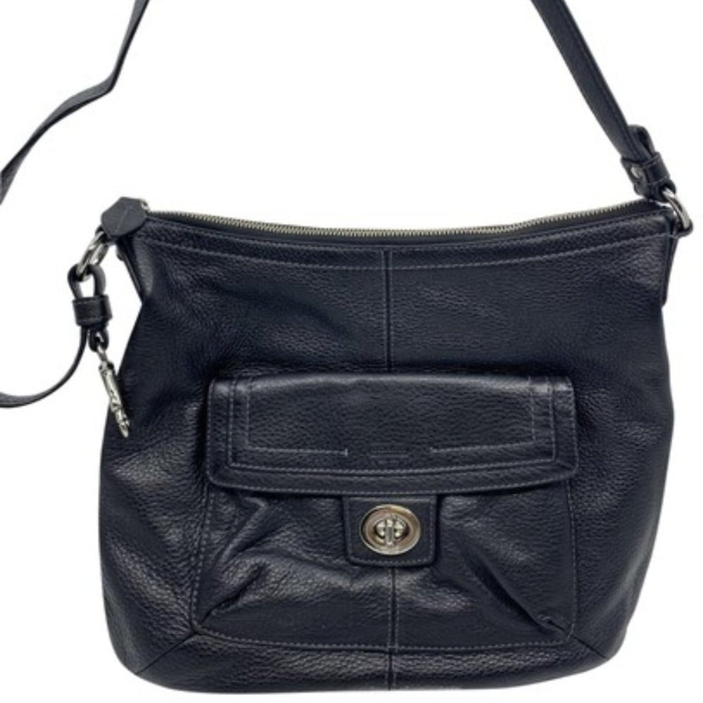 COACH M Size Black Leather Crossbody Bag