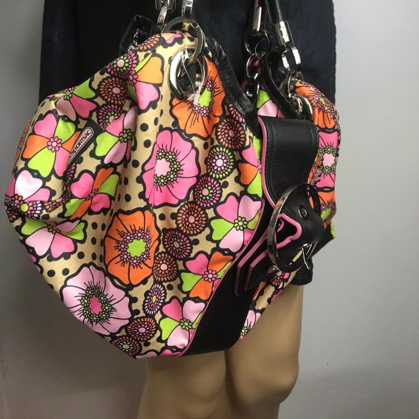 LeSportsac Multicolor Fabric Floral Design Handbag