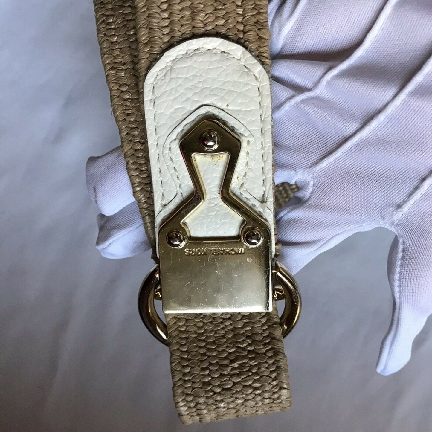 Michael Kors Woven White Belt