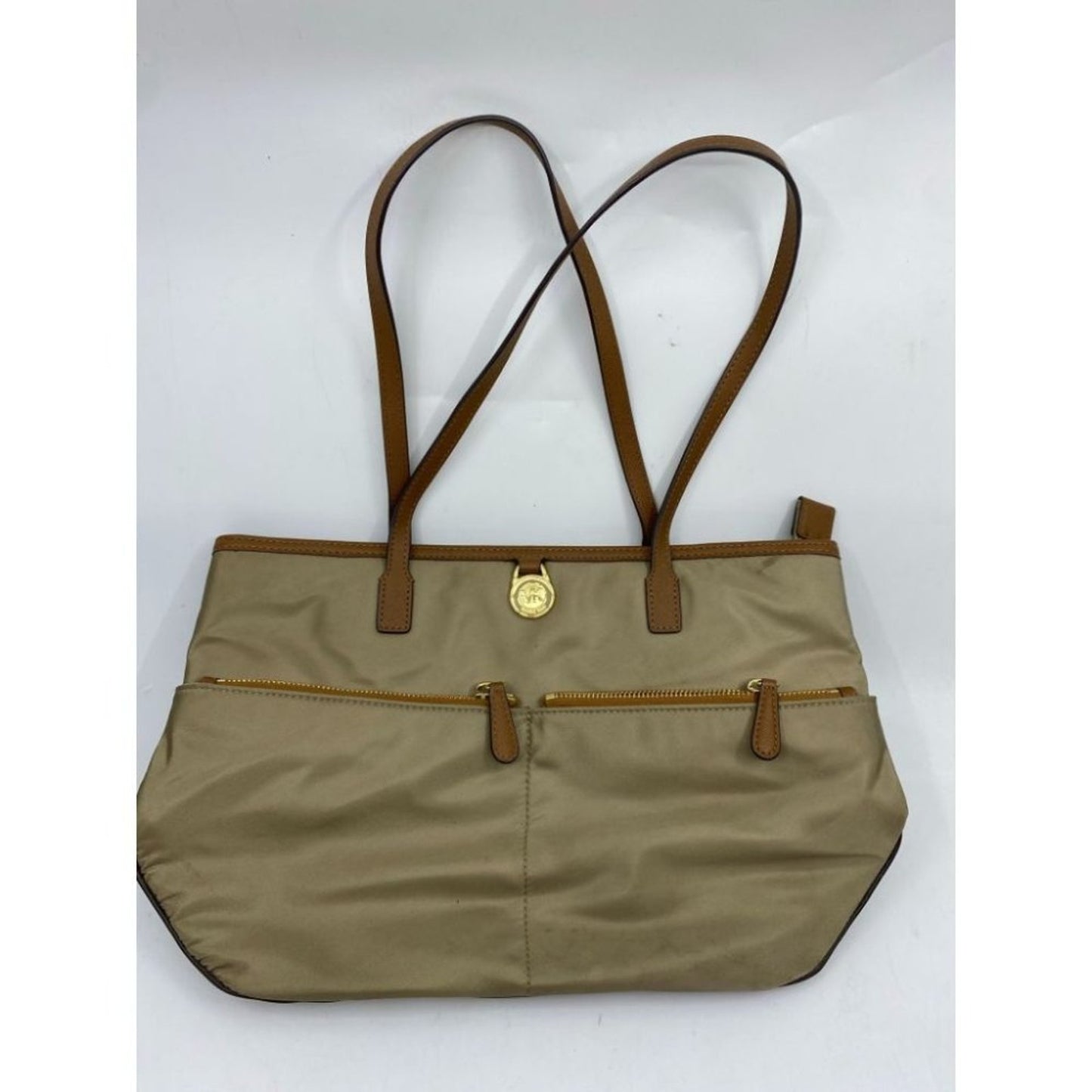 Michael Kors Nylon Tan Shoulder Tote Bag MD to LG