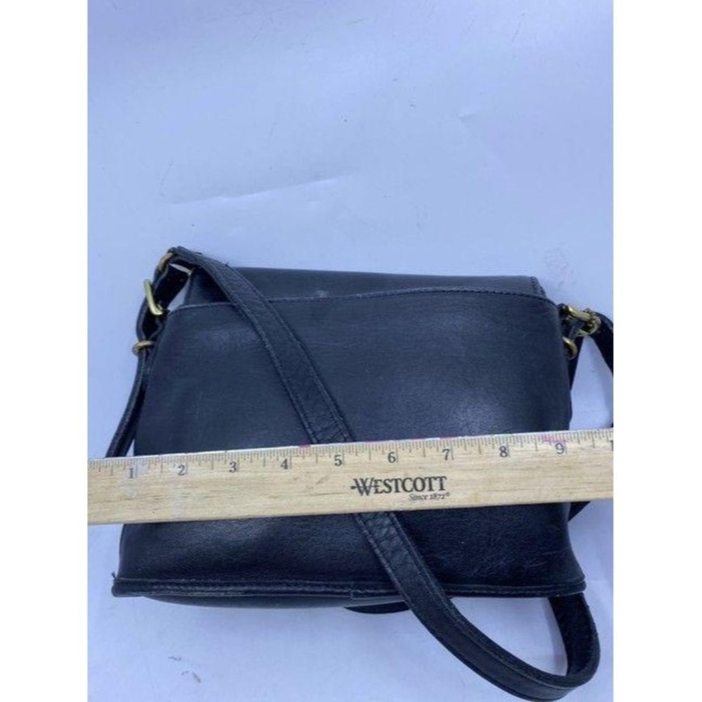 coach vintage black leather cross body bag