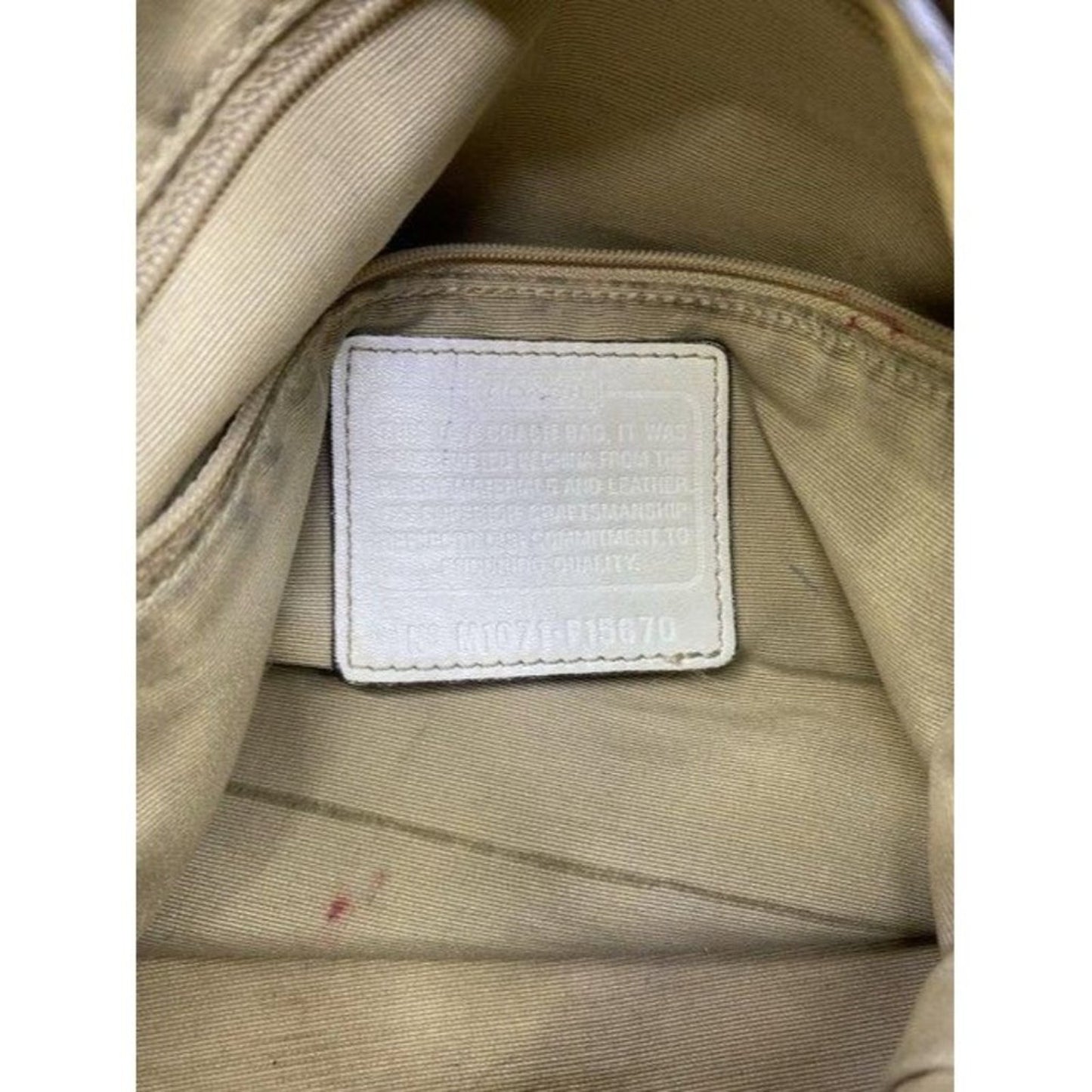 coach bag cream black fabric tote