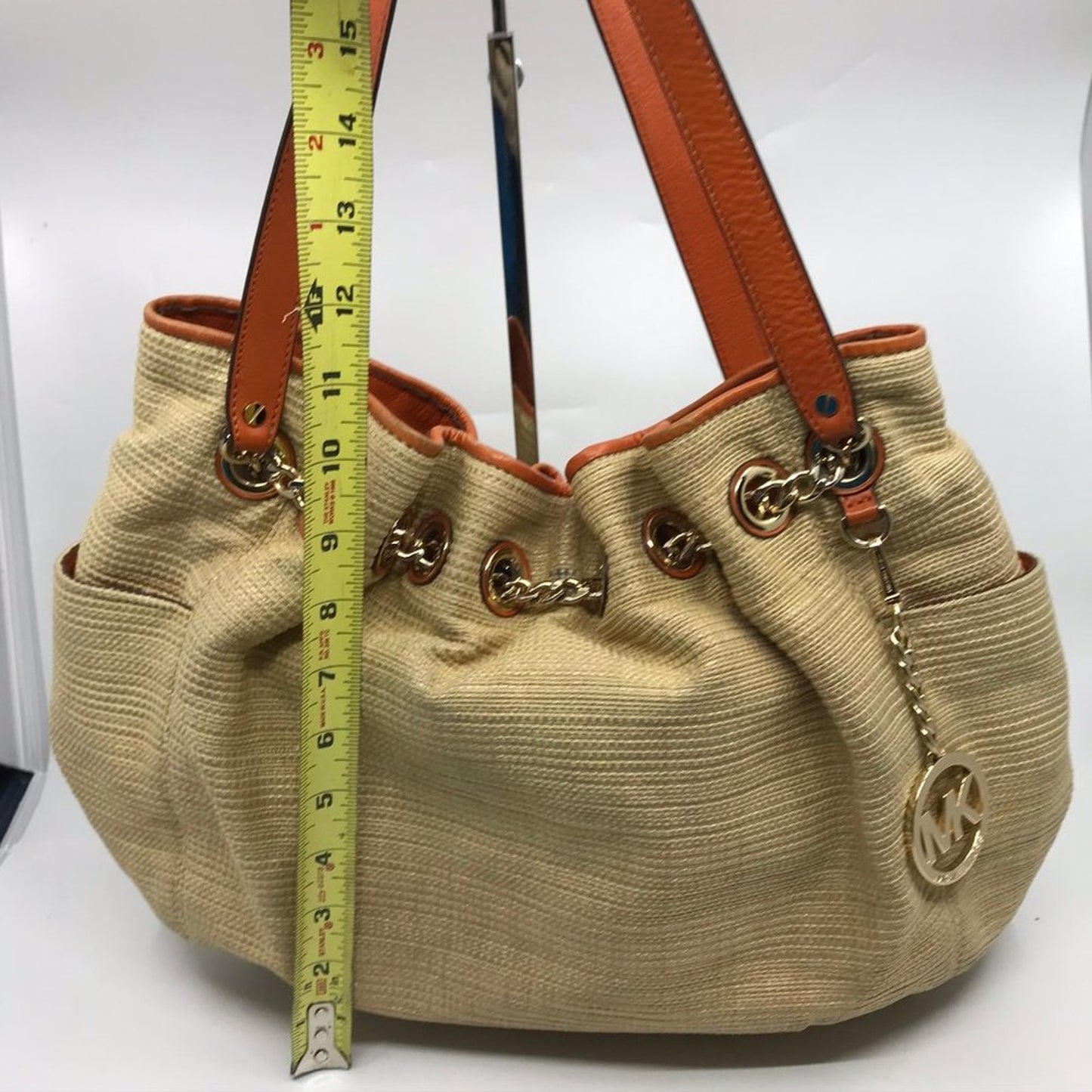 Michael Kors Tan Brown Large Woven Straw Bag