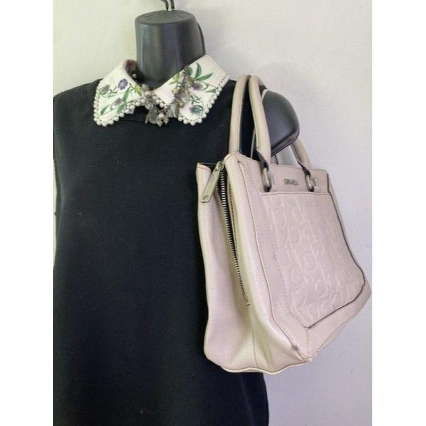 calvin klein cream shoulder bag