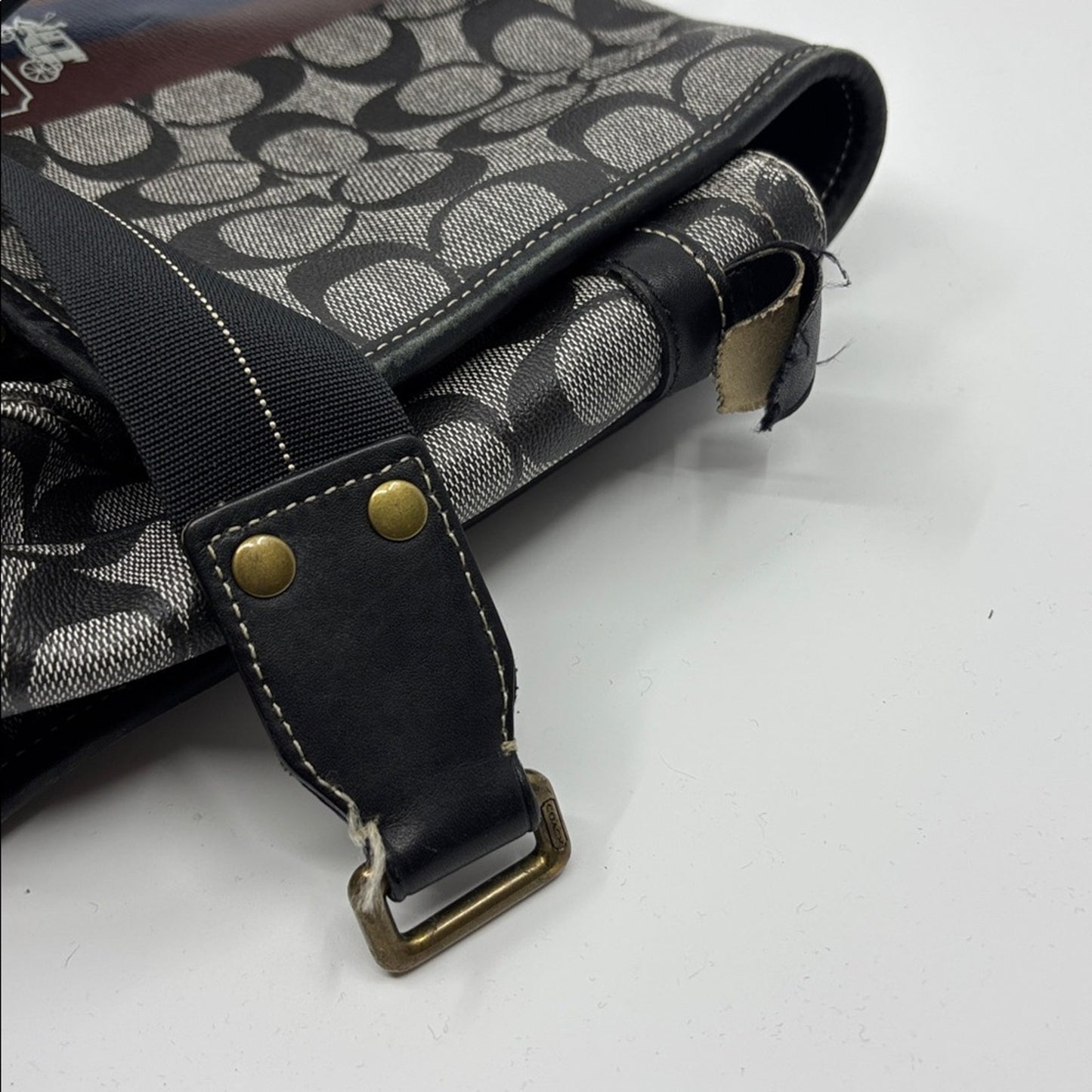 Coach Signature Black and Gray Messenger Bag