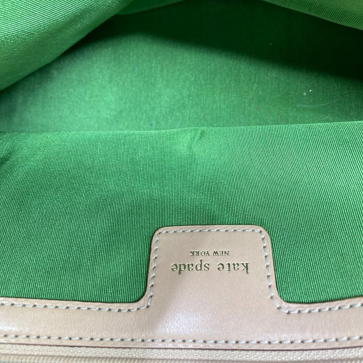 Kate Spade White Tan Leather Medium Size Handbag