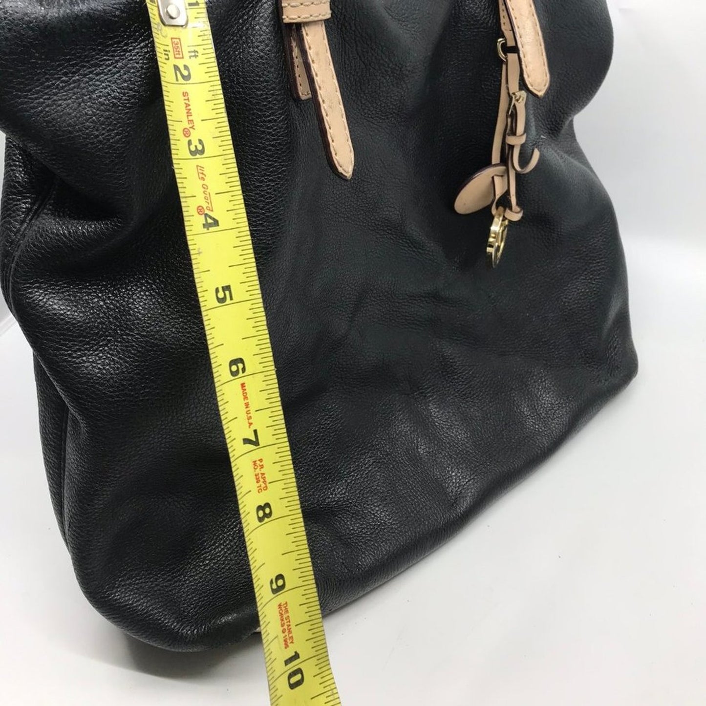 Michael Kors Black Cream Large Leather Tote Bag