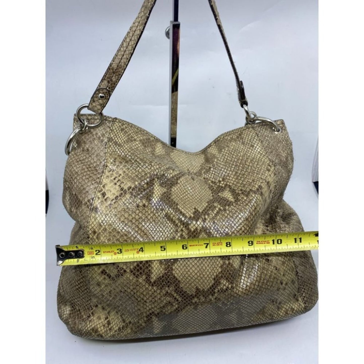 COACH Animal Embossed Leather Tan Shoulder Bag