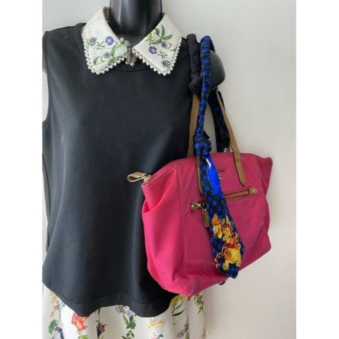 michael kors w customized w tie sash pink blue tot