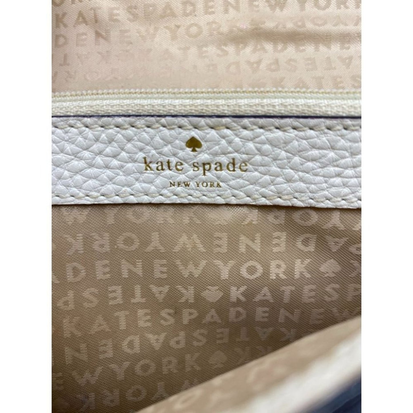 Kate Spade White Tan Fabric Crossbody Bag