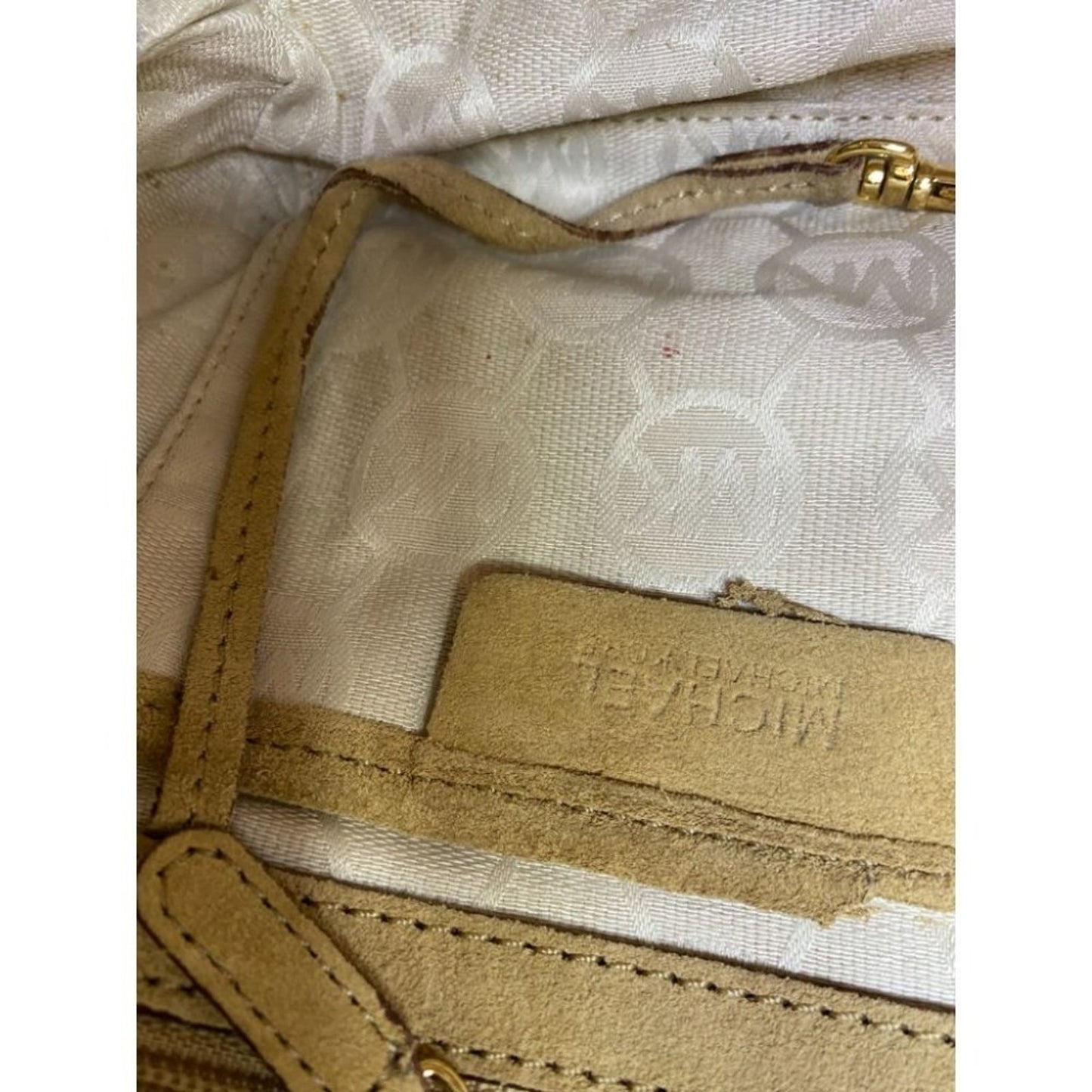 Michael Kors Tan Medium Suede Leather Tote Bag