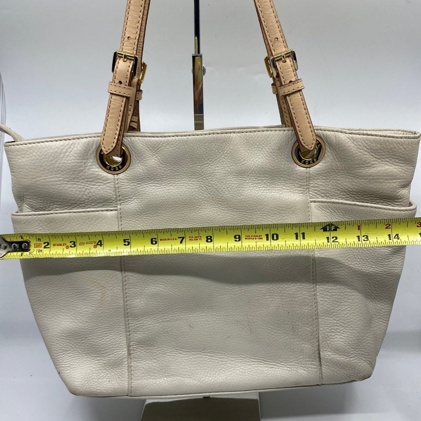 Michael Kors Large White Leather Tote Bag