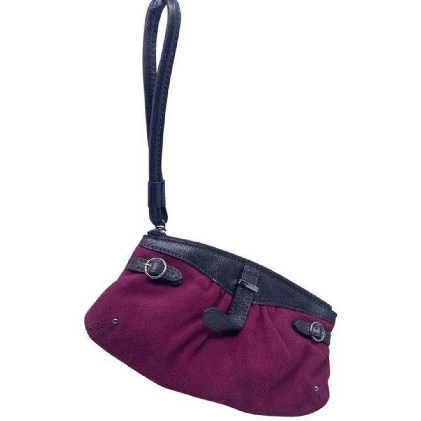 Via Spiga Womens Zipper Wrist Pouch Purse Pink Lea